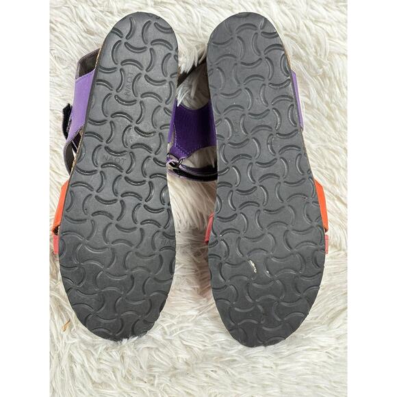 Naot Sandals Womens Size 8 EU 39 Purple Red Leather Wedge Cork Footbed Strappy - Picture 8 of 8